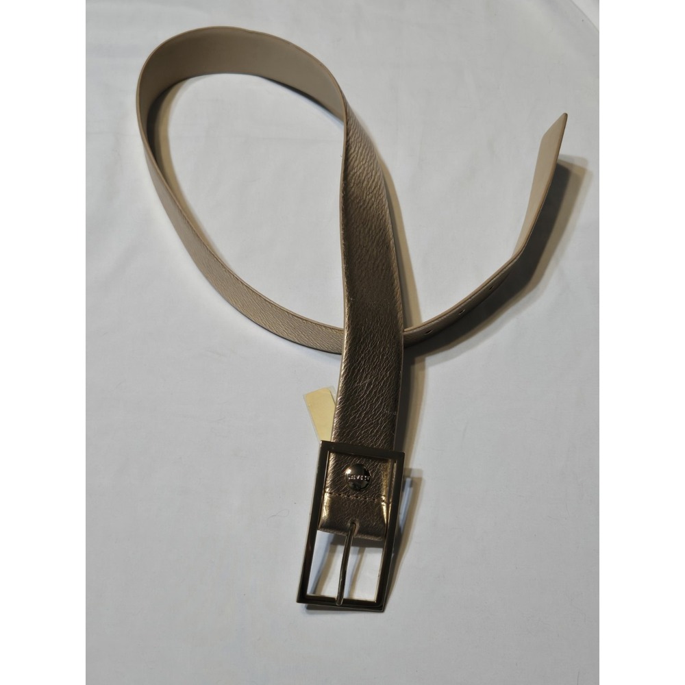 Alfani Metallic Gold Leather  Womens Belt Size 32/Small NWT Retro 90s Shiny